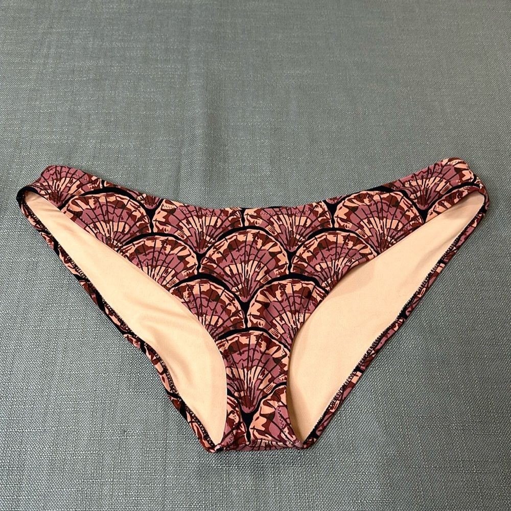 Madewell Swim Bottoms Wm Extra Large XL Bikini Swimwuit Shells Black Beach